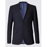 M&S Collection Luxury Navy Slim Fit Wool Jacket