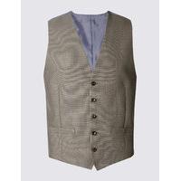 ms collection brown tailored fit waistcoat