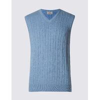 M&S Collection Pure Cotton Textured Slipover Jumper