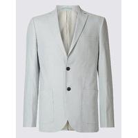 ms collection linen rich tailored fit jacket