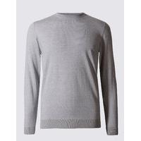 ms collection pure merino wool crew neck jumper