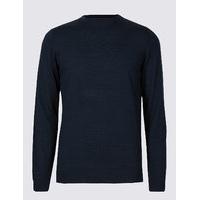 ms collection pure merino wool crew neck jumper