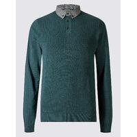M&S Collection Pure Cotton Textured Jumper