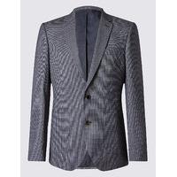 M&S Collection Blue Textured Tailored Fit Jacket