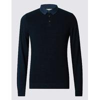 M&S Collection Pure Cotton Textured Jumper