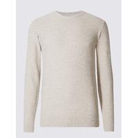 M&S Collection Pure Cotton Textured Jumper