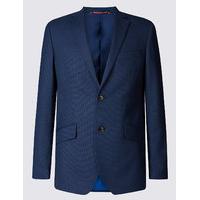 M&S Collection Indigo Textured Tailored Fit Jacket