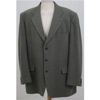 M&S size 48L grey & beige striped wool jacket