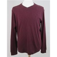 M&S size M burgundy V-neck jumper