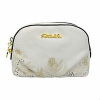 Ms. KateCo. stylish leather laser hollowed flower dinner carry bag makeup bag TH-02221 white