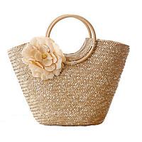 Ms. Trend Handbags Outdoor Handbag Shoulder Bag Woven Straw Bag Leisure Travel Straw Beach Bag