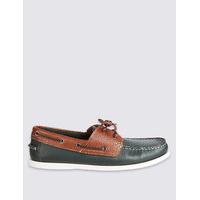 ms collection leather lace up boat shoes