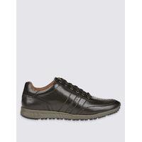 ms collection leather lace up trainers