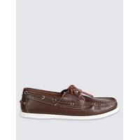 M&S Collection Leather Lace-up Boat Shoes