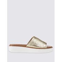 M&S Collection Leather Flatform Sandals