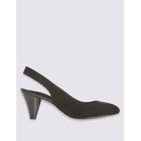 M&S Collection Angular Heel Elastic Slingback Court Shoes
