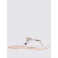 M&S Collection Bling Toe Thong Flip Flops