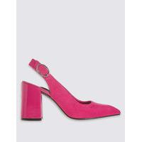 M&S Collection Block Heel Sling Back Court Shoes