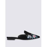 M&S Collection Embroidered Mule Shoes with Insolia Flex