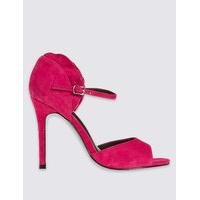 M&S Collection Suede Stiletto Ruffle Sandals with Insolia