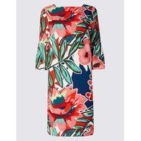 M&S Collection Floral Print Flared Sleeve Tunic Dress