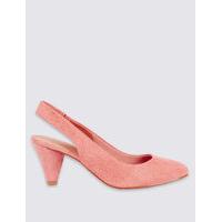 M&S Collection Angular Heel Slingback Court Shoes