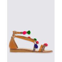 ms collection cross over pom pom sandals