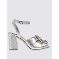 M&S Collection Block Heeled Bow Front Sandals