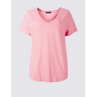 M&S Collection Pure Cotton V-Neck Short Sleeve T-Shirt
