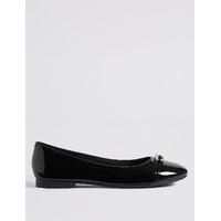 M&S Collection Trim Round Toe Ballerina Pumps