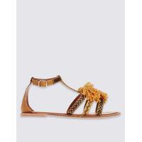 M&S Collection Leather Tassel Sandals