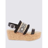 M&S Collection Wedge Heel Fray Sandals