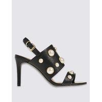 ms collection stiletto pearl sandals with insolia