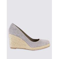 M&S Collection Leather Wedge Heel Almond Toe Espadrilles