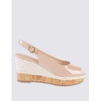 M&S Collection Wide Fit Wedge Heel Sling Back Espadrilles