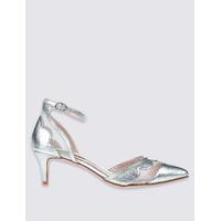 M&S Collection Kitten Ankle Strap Court Shoes