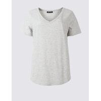 M&S Collection Pure Cotton V-Neck Short Sleeve T-Shirt
