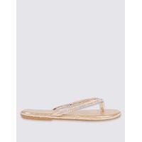 M&S Collection Sparkle Toe Thong Flip Flops