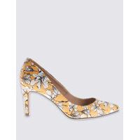 ms collection stiletto floral court shoes with insolia