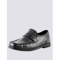 ms collection extra wide leather loafers with airflex