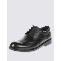 ms collection extra wide fit leather brogue shoes