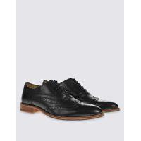 M&S Collection Leather Layered Sole Brogue Shoes