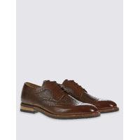 M&S Collection Leather Contrast Sole Brogue Shoes