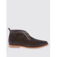 M&S Collection Leather Trim Chukka Lace-up Shoes