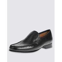 M&S Collection Leather Slip-on Weave Print Loafers