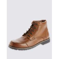 M&S Collection Leather Lace-up Mudguard Chukka Boots