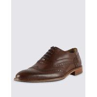 M&S Collection Leather Layered Sole Brogue Shoes