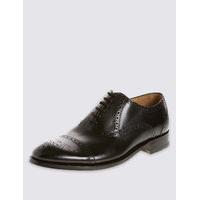 M&S Collection Extra Wide Fit Leather Brogue Shoes