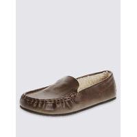 ms collection borg moccasin slippers with thinsulate