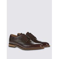 M&S Collection Leather Contrast Sole Brogue Shoes